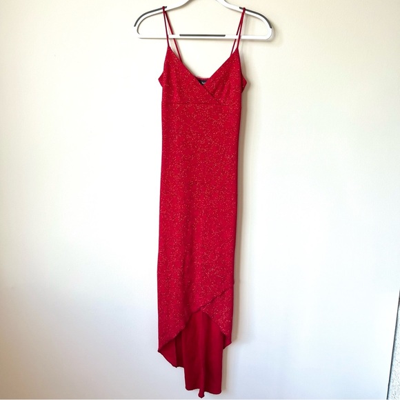 Vintage Hyphen Red Sparkly Midi Dress - Picture 1 of 6
